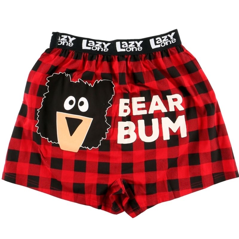 Bear Bum Plaid Boxers